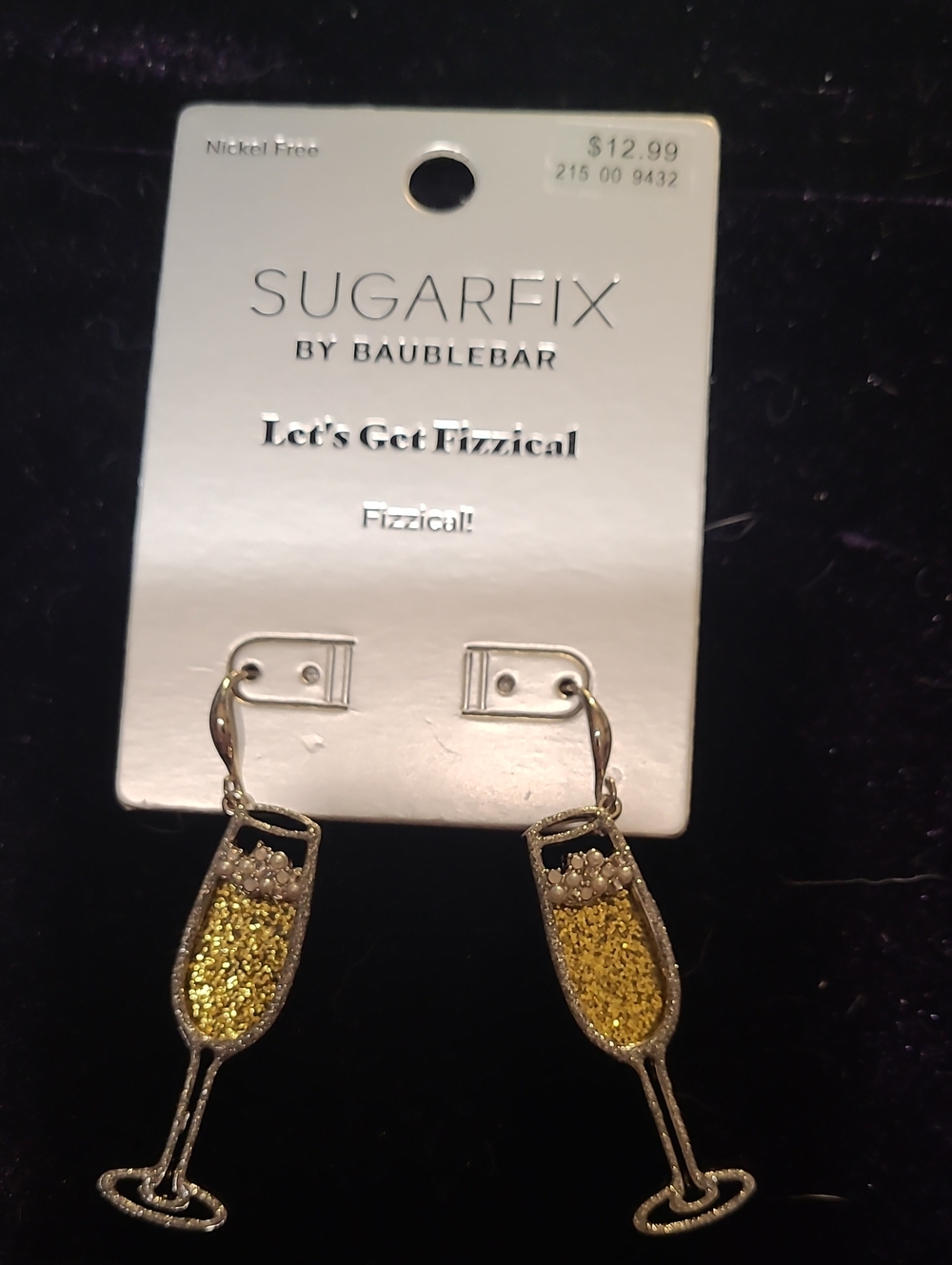 Sugarfix by BaubleBar Gold Champagne Glass Dangle Earrings